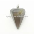 Fashion 6 Side Cone Shape Grey Agate Pendant semi precious stone pendant